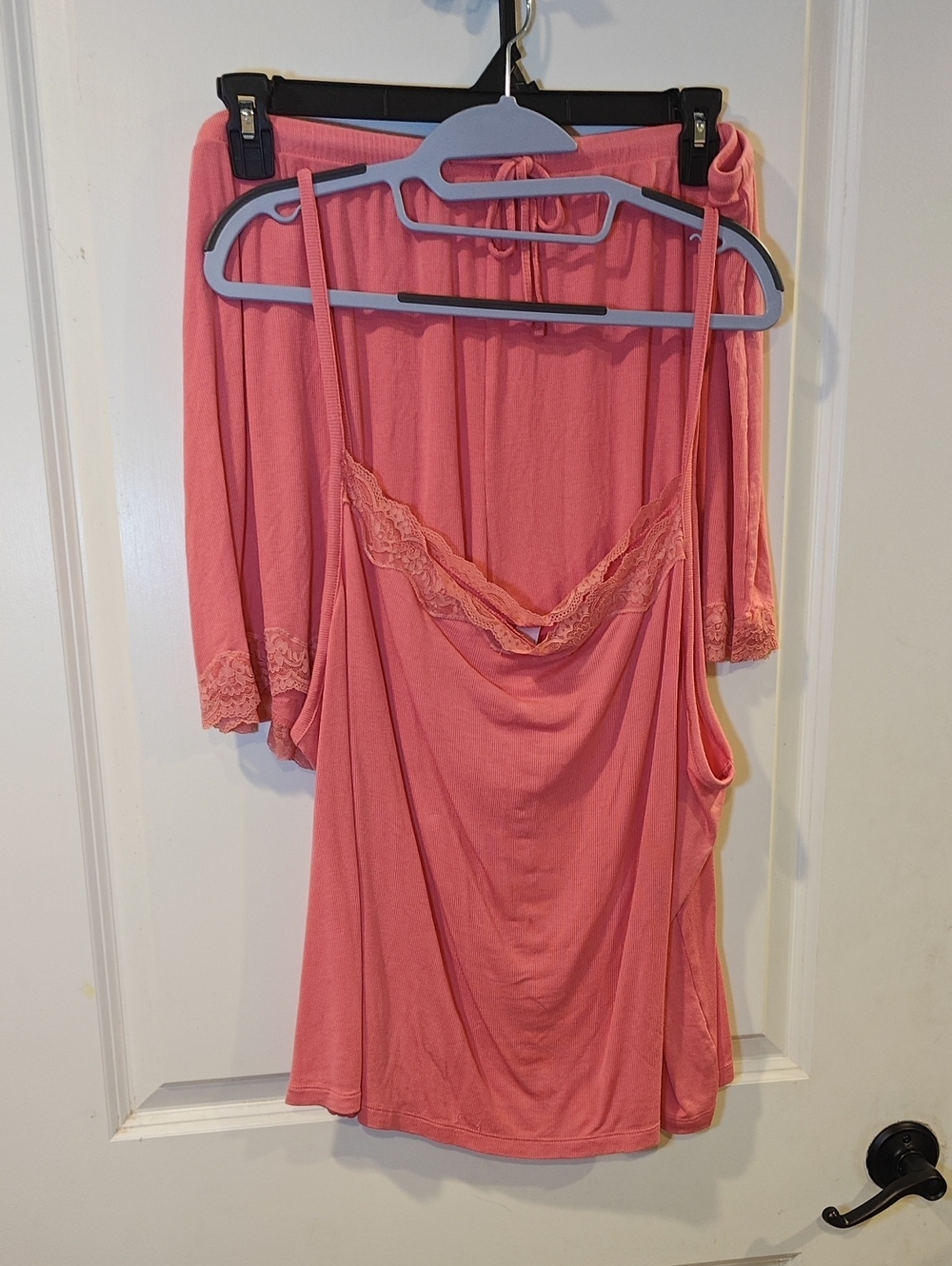 Auden Pink Lace-Trim Sleep Cami & Shorts Set